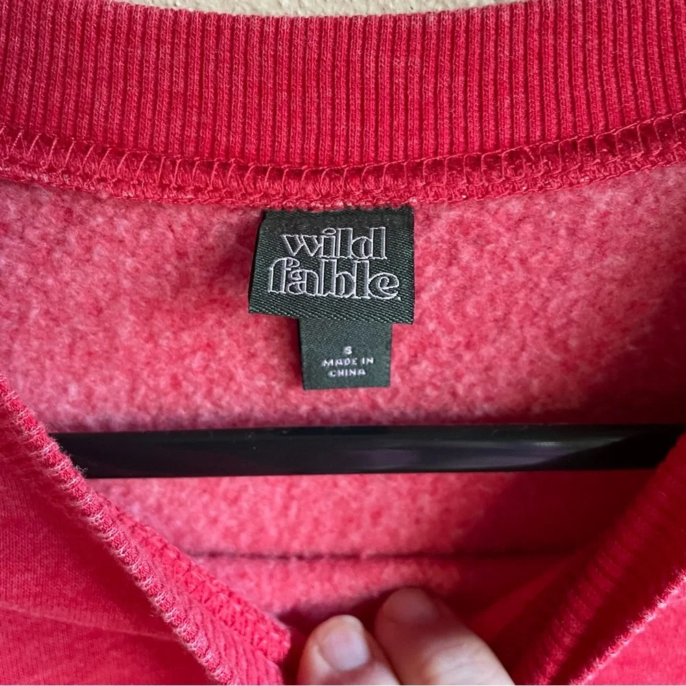 Los Angeles Blingy Crewneck Oversized Heavyweight Sweatshirt. Red Heather. Small - Picture 7 of 9